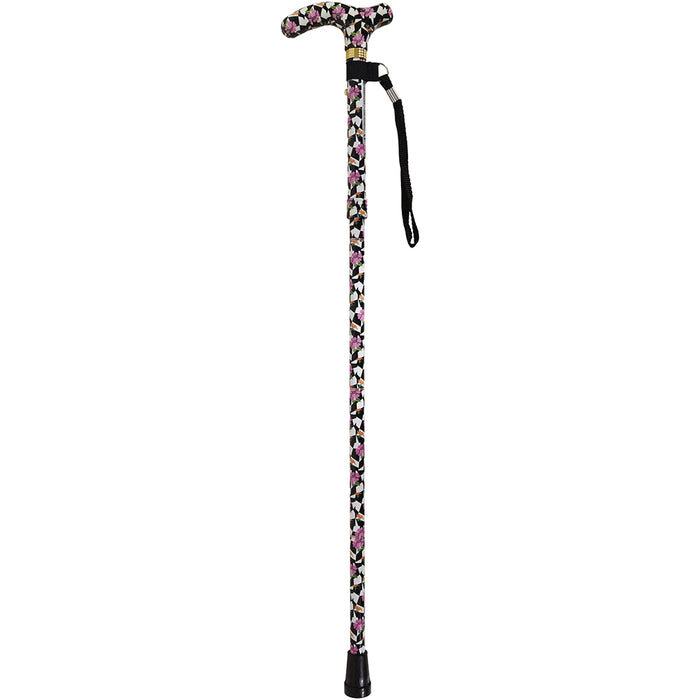 Deluxe Ambidextrous Foldable Walking Cane - 5 Height Settings - Broadway Design Loops