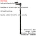 Left Handed Ergonomic Handled Walking Stick - Telescopic Height - Gloss Black Loops
