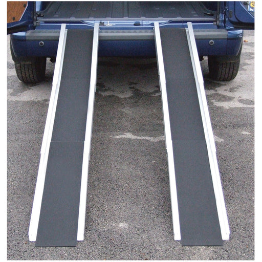 7ft Lightweight Durable Channel Ramp - Gritted Surface - 200kg Weight Limit Loops