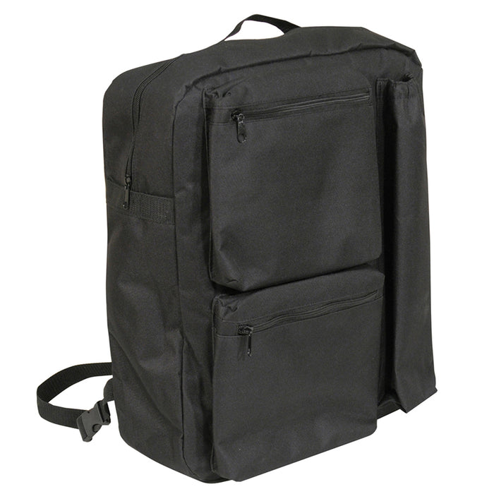 Multi Compartment Lined Scooter Crutch Bag - Carry Handle - Padded Storage Loops