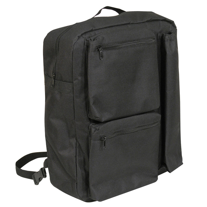 Multi Compartment Lined Scooter Crutch Bag - Carry Handle - Padded Storage Loops