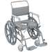 Self Propelled Shower Commode Chair - 19 Inch Seat Width - Stainless Steel Frame Loops