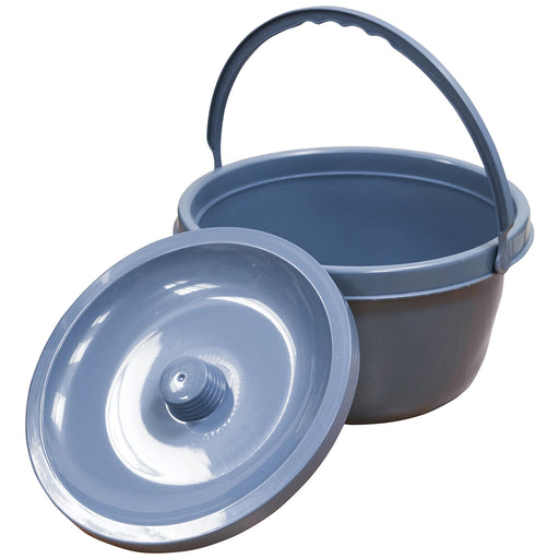 Grey Replacement Commode Bucket and Lid for ve00226 Folding Commode Loops