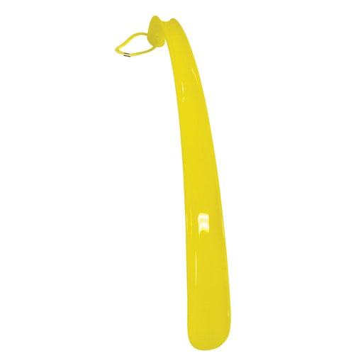 Yellow Plastic Shoe Horn - 40cm Long Shoe Remover Tool - Handheld Disability Aid Loops