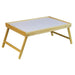 Folding Wooden Bed Lap Tray - Adjustable Angle - Sturdy Legs for Added Height Loops