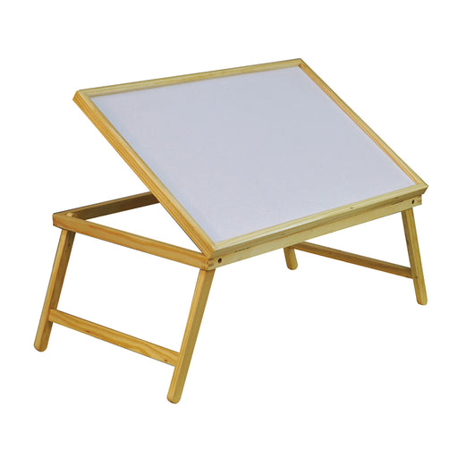 Folding Wooden Bed Lap Tray - Adjustable Angle - Sturdy Legs for Added Height Loops