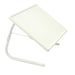 Portable White Bed Table for Reading Writing - Adjustable Laptop Bed Tray Loops