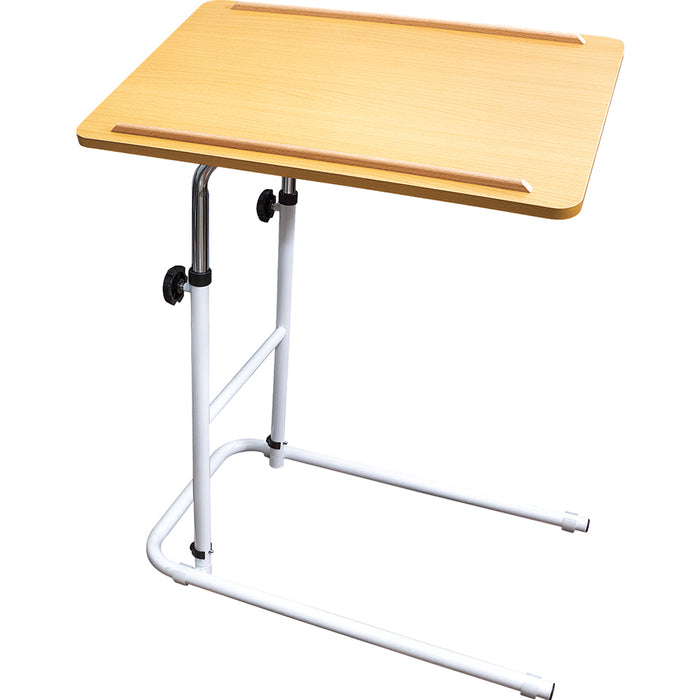 Beech Overbed Table - Height and Angle Adjustable - 600 x 400mm Surface Area Loops