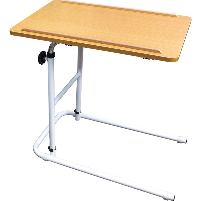 Beech Overbed Table - Height and Angle Adjustable - 600 x 400mm Surface Area Loops