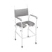 Static Shower Commode Chair - One Piece Tubular Steel Frame - 21 Inch Seat Width Loops