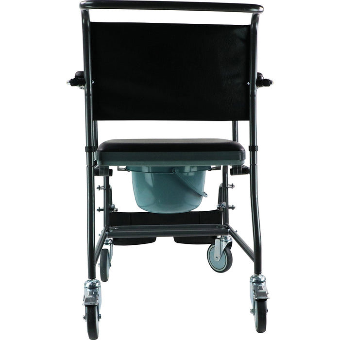 Attendant Propelled Mobile Commode - Four Braked Castors - Drop Down A ...