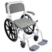 Self Propelled Shower Commode Chair - Rust Free Alloy Frame - 7.5 Litre Potty Loops