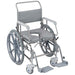 Self Propelled Shower Commode Chair - 18 Inch Seat Swing Away Arm and Footrests Loops