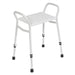 Heavy Duty Aluminium Shower Stool - Height Adjustable - Sturdy Side Handles Loops