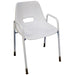 Portable Moulded Shower Chair - Tubular Steel Frame - 450mm Height - Stackable Loops