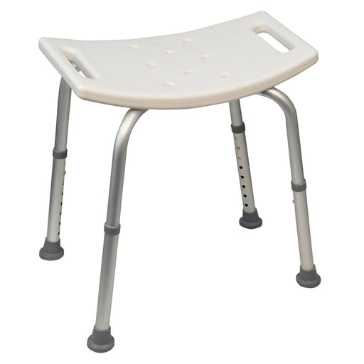 Shower Stool with Integrated Handles - Aluminium Frame - Anti Slip Feet Safety Loops