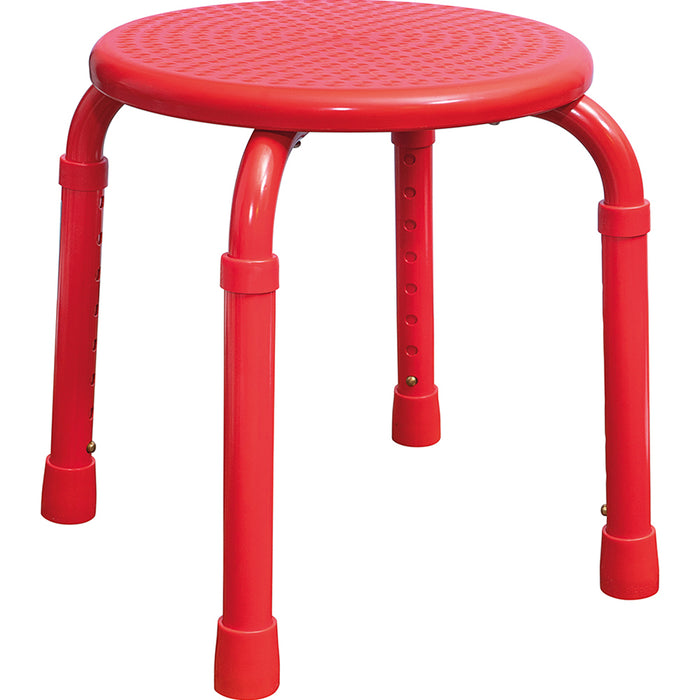 Red Multi Purpose Stackable Stool - Rust proof Aluminium Frame Height Adjustable Loops