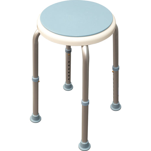 Bath Stool with Rotating Seat - Height Adjustable Shower Aid Seat - 135kg Limit Loops