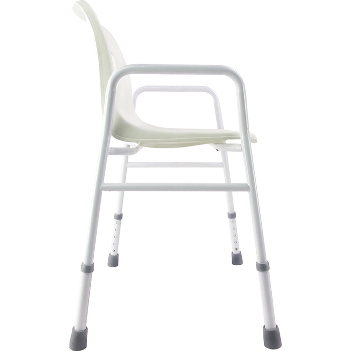 Height Adjustable Bathroom Shower Chair 820mm to 920mm - Built in Drainage Holes Loops