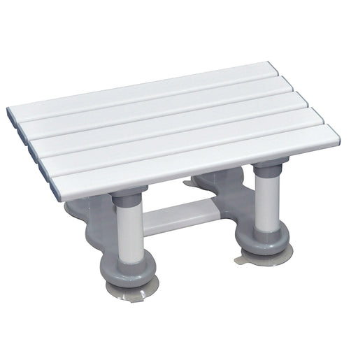 Reinforced Slatted Plastic Bath Seat with Suction Cups - 152mm Height - Grey Loops