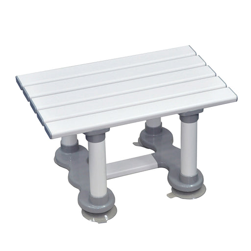 Reinforced Slatted Plastic Bath Seat with Suction Cups - 203mm Height - Grey Loops