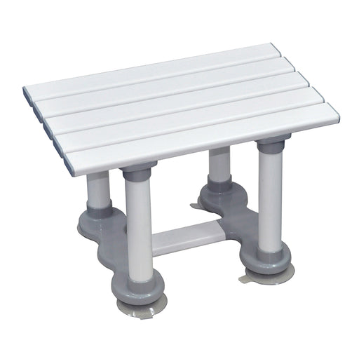 Reinforced Slatted Plastic Bath Seat with Suction Cups - 306mm Height - Grey Loops