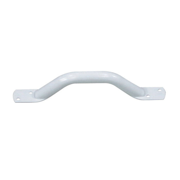 White Steel Pipe Grab Bar - 300mm Length - Rounded Safety Ends - Epoxy Coating Loops