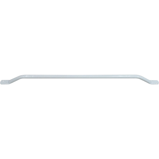 White Steel Pipe Grab Bar - 1130mm Length - Rounded Safety Ends - Epoxy Coating Loops