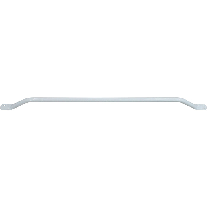 White Steel Pipe Grab Bar - 1130mm Length - Rounded Safety Ends - Epoxy Coating Loops