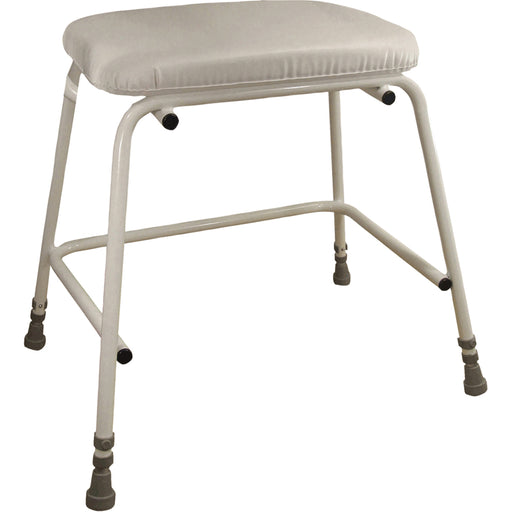 Bariatric Perching Stool - Adjustable Height Wide Seat Frame 254kg Weight Limit Loops