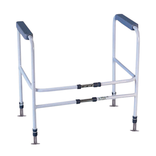 Floor Fixed Toilet Frame with Adjustable Height and Width - 190kg Weight Limit Loops