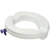 White Plastic Raised Toilet Seat - 2 Inch Height - Fits Most UK Toilet Bowls Loops