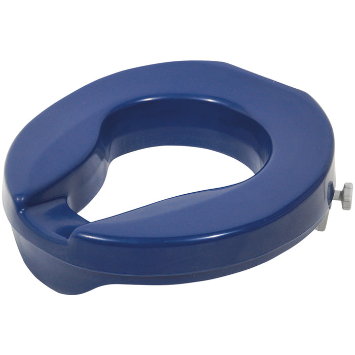 Blue One Piece Moulded Toilet Seat - Raised 2 Inches - Anti Bacterial Finish Loops