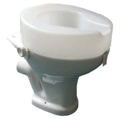 White One Piece Moulded Toilet Seat - Raised 4 Inches - Anti Bacterial Finish Loops
