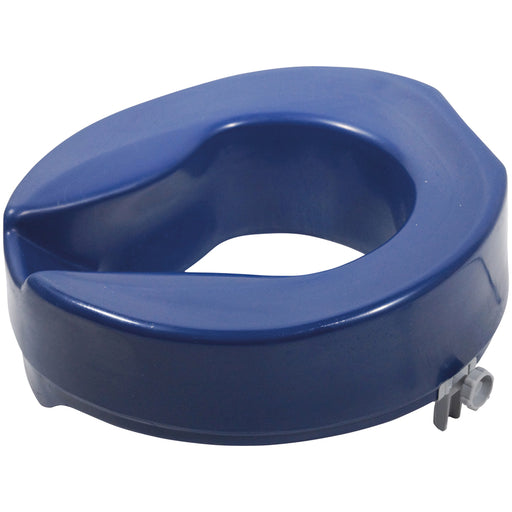 Blue One Piece Moulded Toilet Seat - Raised 4 Inches - Anti Bacterial Finish Loops