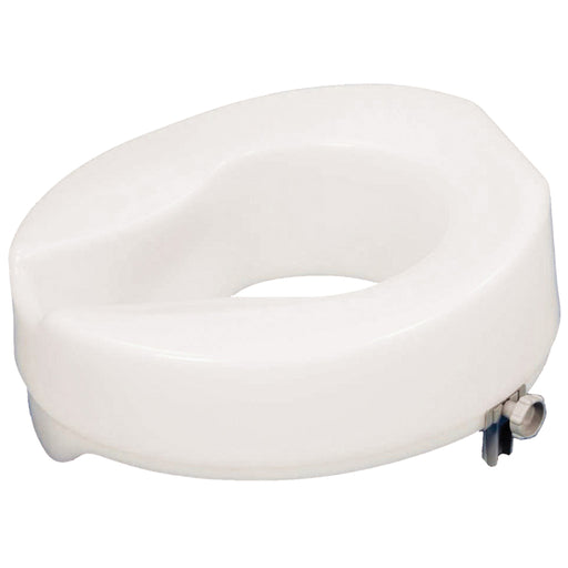 Easy Fit Raised Plastic Toilet Seat - Raised 2 Inches - Anti Bacterial Finish Loops