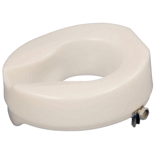 Easy Fit Raised Plastic Toilet Seat - Raised 4 Inches - Anti Bacterial Finish Loops