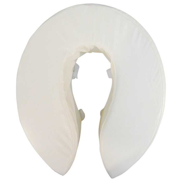 Foam Padded Raised Toilet Seat - Raised 6 Inches - Easy Install Removable Cover Loops