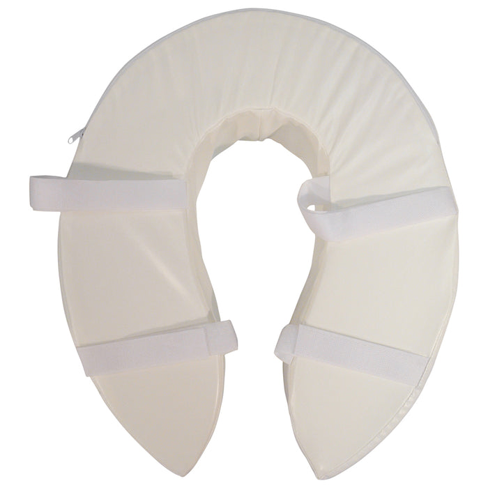 Foam Padded Raised Toilet Seat - Raised 4 Inches - Easy Install Removable Cover Loops