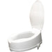Ergonomic Raised Plastic Toilet Seat with Lid - 6 Inch Height - Easy Install Loops