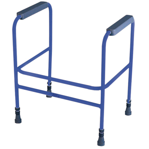 Height Adjustable Free Standing Toilet Frame - 190kg Weight Limit - Blue Loops