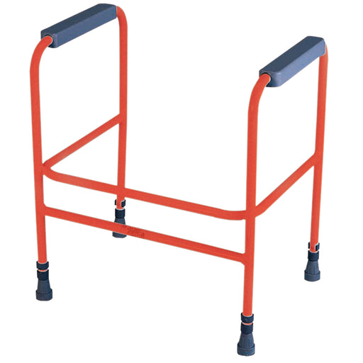Height Adjustable Free Standing Toilet Frame - 190kg Weight Limit - Red Loops