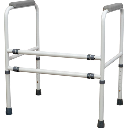 Free Standing Toilet Frame - Adjustable Height and Width - 190kg Weight Limit Loops