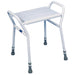 Heavy Duty Steel Shower Stool - Height Adjustable - Sturdy Side Handles Loops