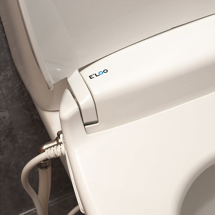 Oval Toilet Seat with Integrated Bidet Cleaning - Warm Air Dryer - Heated Seat Loops