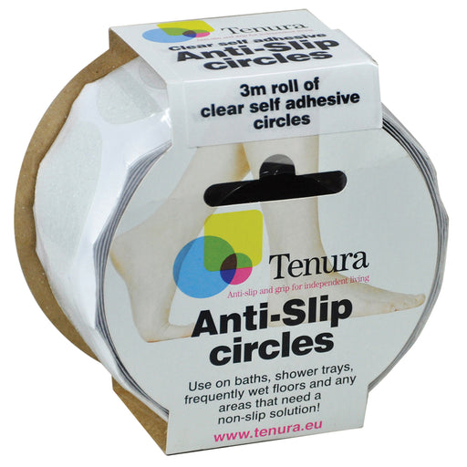 Clear Anti Slip Bath and Shower Stickers - Round Non Slip Surface - 3m Roll Loops