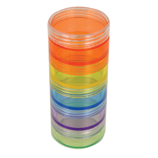 Colourful Stackable Pill Dispensing Tower - 5 Tablet Storage Compartments Loops