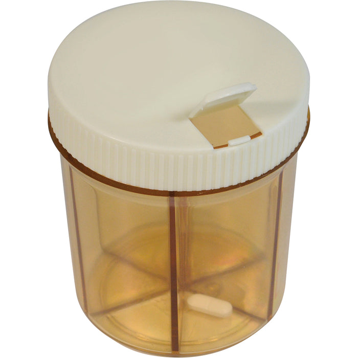 Extra Large Pill Dispenser - Multiple Compartment Tablet Bottle - Flip Top Lid Loops