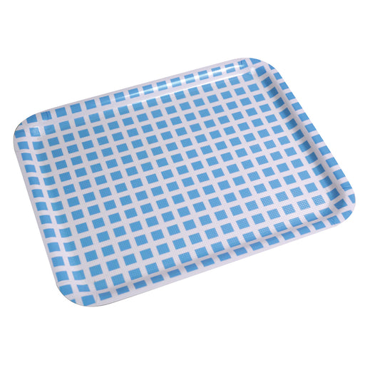 Durable Non Slip Lap Tray - Lightweight Easy to Clean Meal Tray - Blue and White Loops