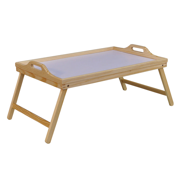 Folding Adjustable Wooden Bed Tray - Easy to Clean - Angle Adjusting Lap Tray Loops